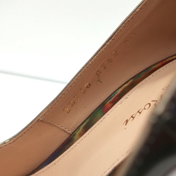 GIANVITO ROSSI ELLIPSIS HIGH BACK PUMPS HOLOGRAPHIC LEATHER SIZE 39 POINTED TOE - Picture 11 of 12